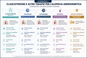 Clascoterone-un nuovo approccio topico per il trattamento dell'alopecia androgenetica - Infografica - Tricogenesis - Firenze